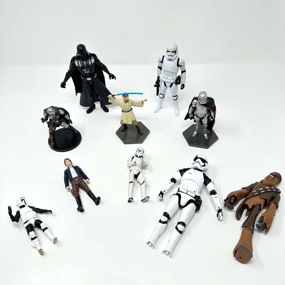 Star Wars Darth Vader Han Solo Action Figure Lot Mixed Troopers Parts Repair